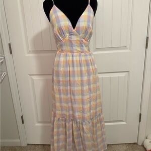 Pastel Plaid Maxi Dress